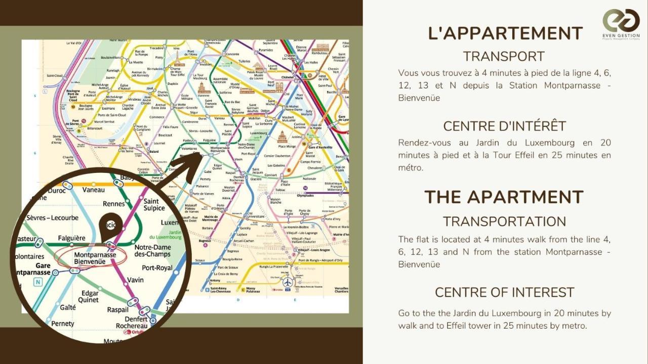 Prox.Gare Montparnasse-Galeries Lafayette! 4Pers. Daire Paris Dış mekan fotoğraf